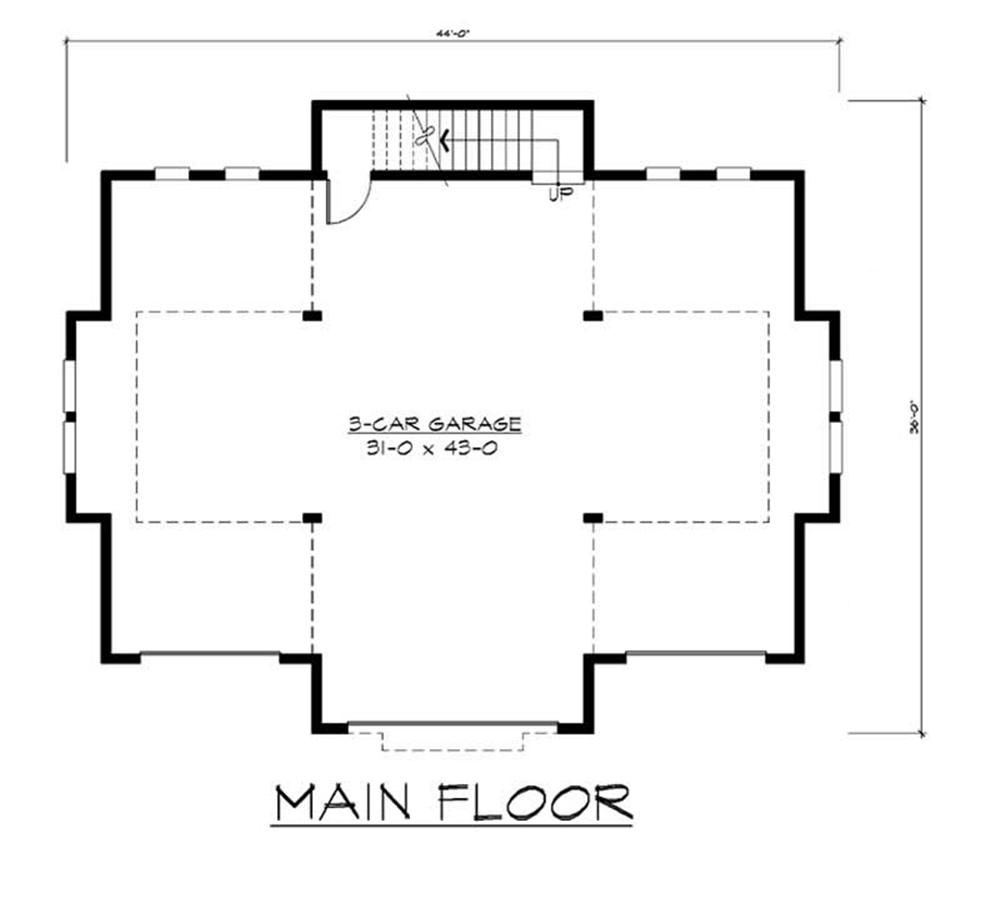 Floor Plan First Story of Garage w/Apartments Plan #115-1078